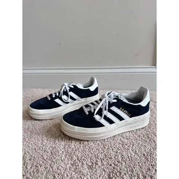 Adidas black and white bold Gazelle platform sneaker, size 7.5 - Picture 4 of 10